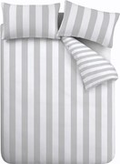 Biało-szara pościel dwuosobowa 230x220 cm Cove Stripe – Catherine Lansfield