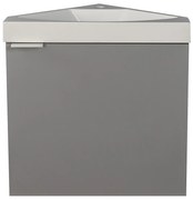 Szafka narożna wisząca pod umywalkę szary mat - 56 cm - MANODO