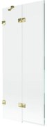 Mexen Lunar parawan nawannowy 2-skrzydłowy lewy 80 x 150 cm, transparent, złoty - 897-080-100-50-00-L