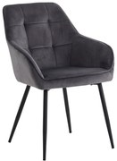 Szare tapicerowane fotele jadalniane zestaw z podłokietnikami 2 szt. Nolan Square – Unique Furniture