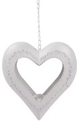 Wisząca dekoracja metalowa na świeczkę tea light Serce, 27 x 68 x 5 cm