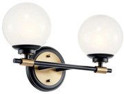 Kichler KL-BENNO2-BK-CPZ-LED Oprawa łazienkowa BENNO 2xLED/3W/230V czarny/złoty IP44