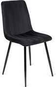 Krzesło Tapicerowane do Jadalni IBIS Czarne Welurowe Nowoczesne Loft