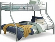 Szare Metalowe Wspólne Łóżko Piętrowe Dla Rodzeństwa 140X200 Cm/90X200 Cm L2-R68
