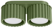 Plafon dwupunktowy AURA 2 zielony oliwkowy GX53 ryflowany SOLLUX LIGHTING