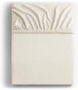 Kremowobiałe dżersejowe prześcieradło z gumką 240x200 cm Amber – Restilo