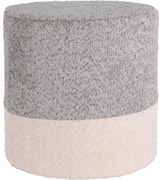 Pufa okrągła tapicerowana w dwóch kolorach boucle, Ø 35 x 34 cm