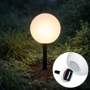 Lampa zewnętrzna biała 25 cm z wbudowaną diodą LED IP44 Solar RGBW - Ludger