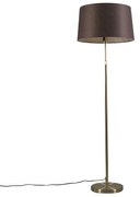 Lampa podłogowa regulowana złota/mosiądz klosz brązowy 45cm - Parte Nowoczesny Oswietlenie wewnetrzne