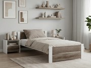 Łóżko IKAROS DOUBLE 80 x 200 cm, białe/dąb truflowy Stelaż: Ze stelażem listwowym rolowanym, Materac: Materac Coco Maxi 20 cm