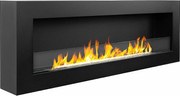 SIENA 120 Czarny kominek ścienny na bioetanol 120x40