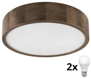 Brilagi - LED Plafon CARVALHO 2xE27/60W/230V dąb śr. 37 cm