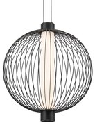 Lampa wisząca KYOTO 32W LED śr. 43cm pleciona kula czarna