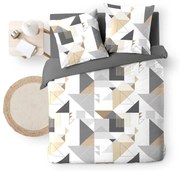 Biało-szara pościel dwuosobowa z mikrowłókna 240x220 cm Trigone – douceur d'intérieur