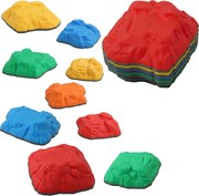 AIYAPLAY 9 Kamieni równoważnych antypoślizgowych do użytku wewnętrznego i zewnętrznego, wspierających koordynację, dla dzieci 3-8 lat, Wielokolorowy