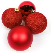 Bombki o różnym wykończeniu, Ø 8 cm, 4 szt.