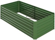 Outsunny Plantator, Wygodny kwietnik do sadzenia, pielęgnacji i uprawy, Wysoka grządka, Stal, Zielony