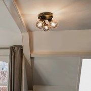 Inteligentny reflektor sufitowy czarny z dymionym szkłem w zestawie 3 WiFi P45 - Vidro ArtDeco Oswietlenie wewnetrzne