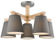 żyrandol natynkowy ELLIE 5xE27/60W/230V szary