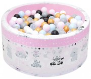 Pokrowiec Na Basen Suchy Z Kulkami, 90x40, Bawełna 100% - Zebra żyrafa Róż