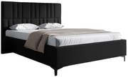 Czarne welurowe łóżko z pojemnikiem 4 rozmiary W5-M04