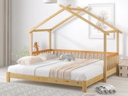 Łóżko wysuwane Cabin - 90 x 200 cm - lite drewno - stelaż z listew - kolor naturalny