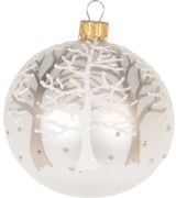 Szklana bombka z brokatowy zdobieniem, Ø 8 cm