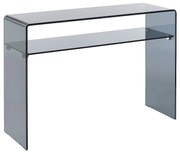 Konsola ze szklaną półką z hartowanego szkła - Antracyt - STILEOS