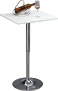 HOMCOM Regulowany stół barowy, obrotowy o 360°, nogi odporne na zarysowania, stabilna metalowa podstawa, Biały