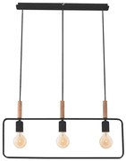 Czarna loftowa potrójna lampa wisząca - D224 A6-E68
