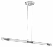 Lampa wisząca, pojedyncza, listwa, biała BASTONE WHITE / CHROME 2xE14