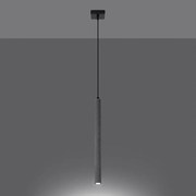 Lampy wiszące nowoczesny Brill, beton - 1 źródło światła 3000K - L.3.5 x H.120 cm - szary