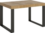 Stół rozkładany 140/244x90 cm Tecno Premium dąb naturalny nogi antracytowe