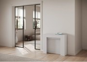 Konsola rozkładana 90x25/211 cm Kiba Frassino biała wewnętrzne przedłużenia