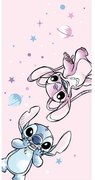 Różowy ręcznik dziecięcy z mikrowłókna 70x140 cm Lilo and Stitch "Universe" – Jerry Fabrics