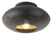 Orientalna lampa sufitowa czarna ze złotem 25 cm - RadianceKolonialny Oswietlenie wewnetrzne