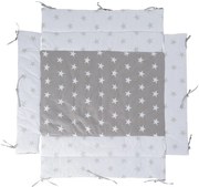 Biało-szary ochraniacz do łóżeczka z mieszanki bawełny 96 cm Little Stars – Roba
