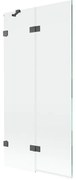 Mexen Lunar parawan nawannowy 2-skrzydłowy lewy 90 x 150 cm, transparent, gun gray szczotkowany - 897-090-100-66-00-L
