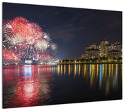 Obraz fajerwerków w Singapurze (70x50 cm)