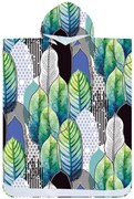 Ponczo plażowe FEATHER zielono-niebieskie 80x145 cm