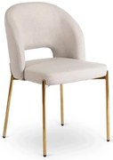 Eleganckie kremowe krzesło na zlotych nogach D5-G47