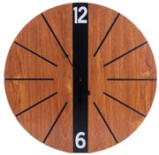 Zegar ścienny z minimalistyczną tarczą imitującą drewno, MDF, Ø 60 cm