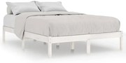 Białe małżeńskie łóżko z drewna 160x200 cm T1-D75