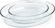 Zestaw 2 owalnych misek szklanych do pieczenia i mikrofalówki