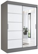 Szafa przesuwna 150 cm antracyt + biały T1-L15