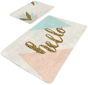 Aksamitne dywaniki łazienkowe w kremowo-złotym kolorze zestaw 2 szt. 60x100 cm Hello – Mila Home