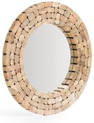 Lustro z drewnianą ramą ścienne ø 80 cm Eliptic – Kave Home