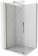 Mexen Velar ścianka prysznicowa rozsuwana Walk-in 75 x 200 cm, transparent 8 mm, złota - 871-075-000-03-50