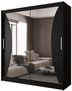 Czarna szafa przesuwna z lustrem Z8-E41