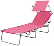 Różowy leżak ogrodowy z zadaszeniem Z3-H10